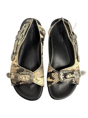 The Kooples Women's Snake Print Western Flat Sandals